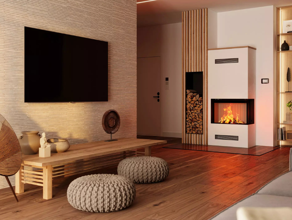 Lean 2R-70h in Weiß in hölzernem Wohnzimmer