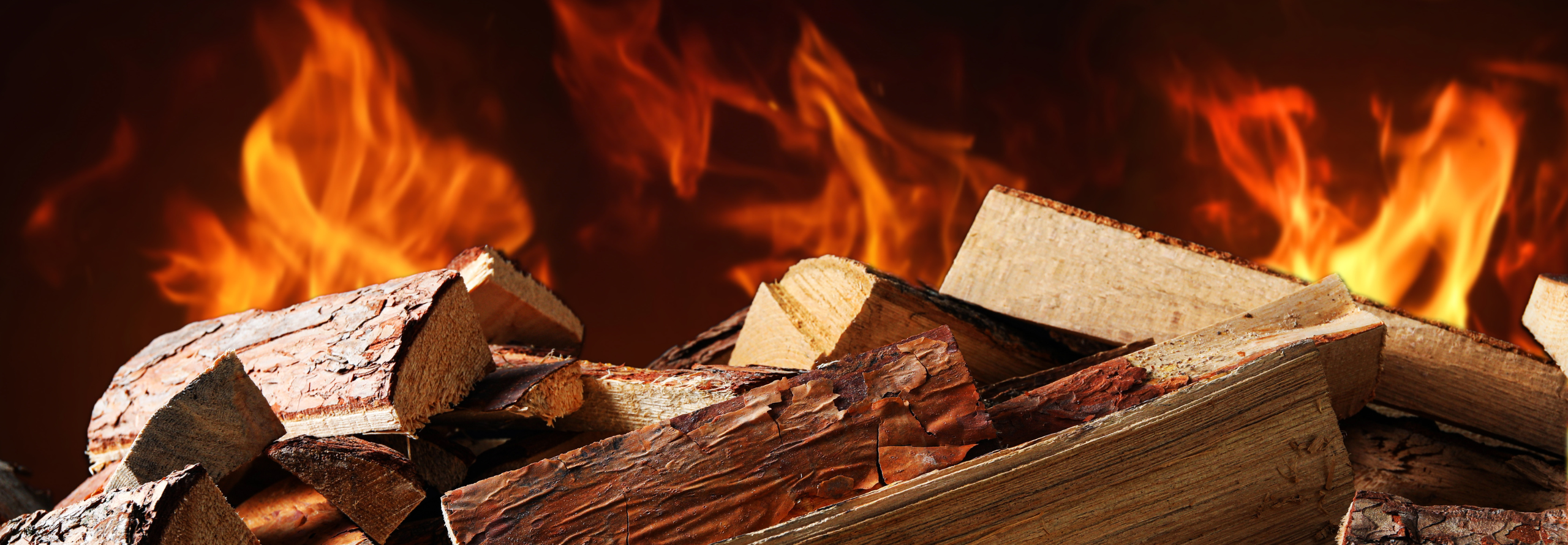 Detailbild eines lodernden Feuers.